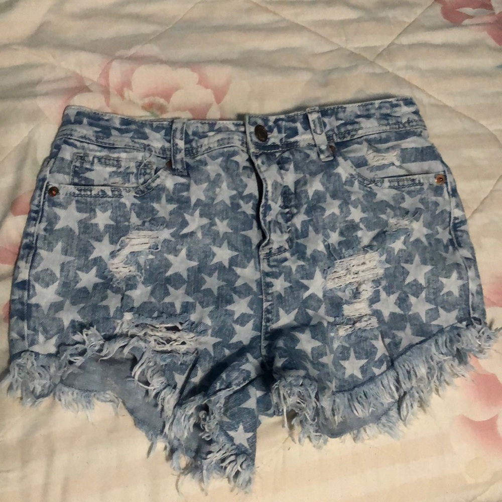 Wassio Denim distressed high-waisted Star print